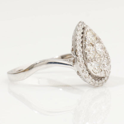 Pear Halo Diamond Ring