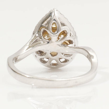 Pear Halo Diamond Ring