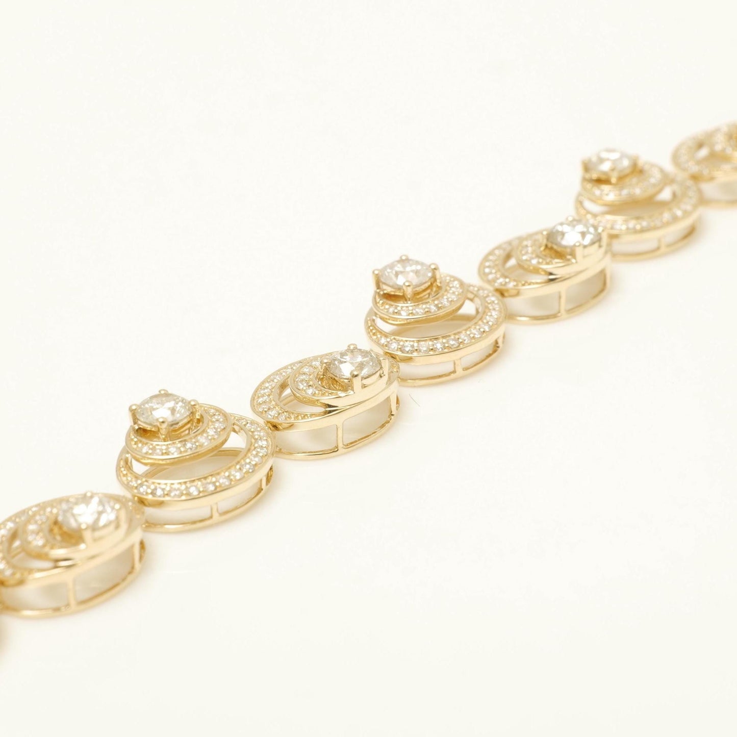 Spiral Natural Diamond Tennis Bracelet