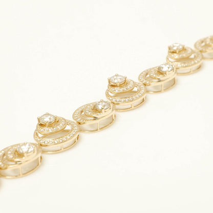 Spiral Natural Diamond Tennis Bracelet