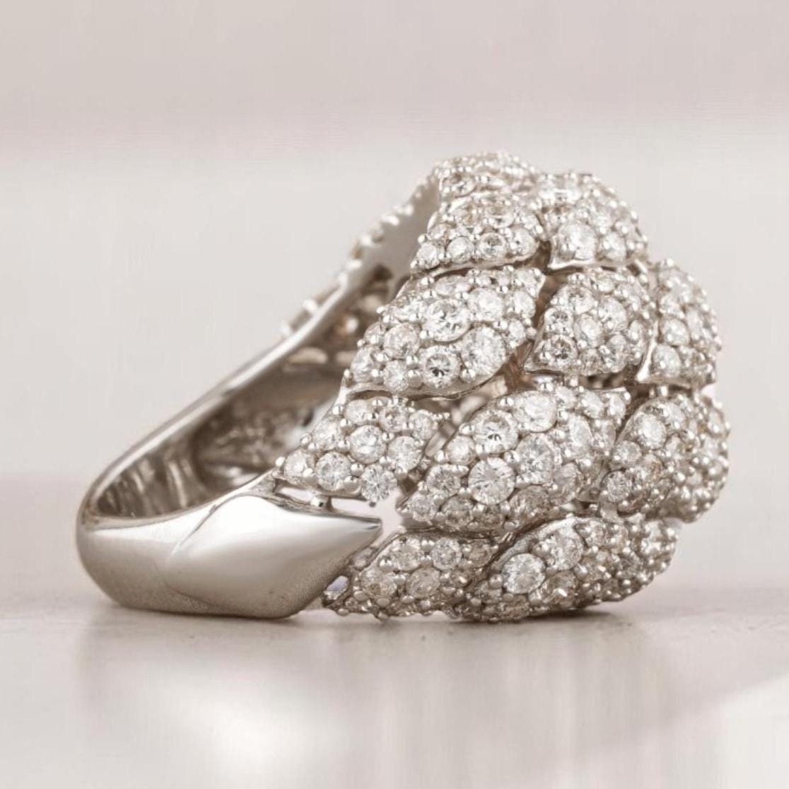 Dome Cluster Diamond Ring