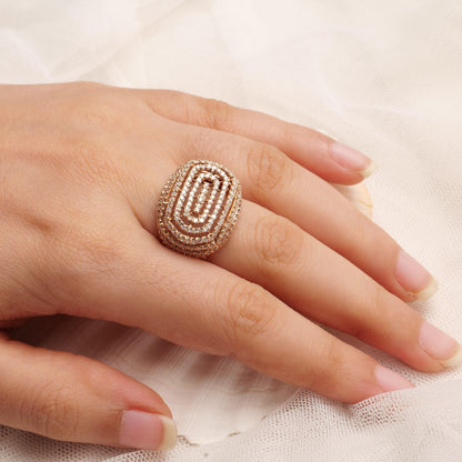 Concentric Oval Diamond Ring