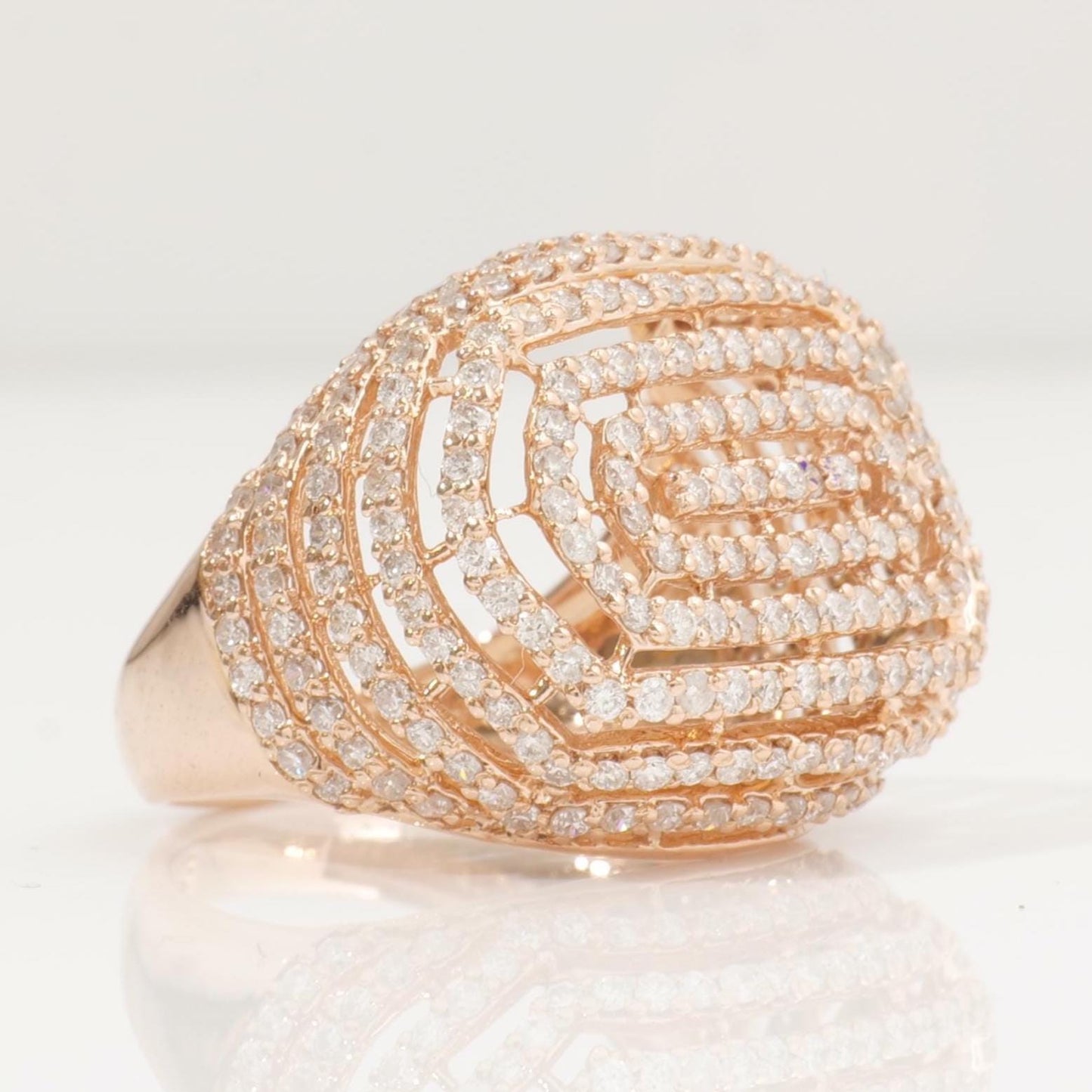 Concentric Oval Diamond Ring