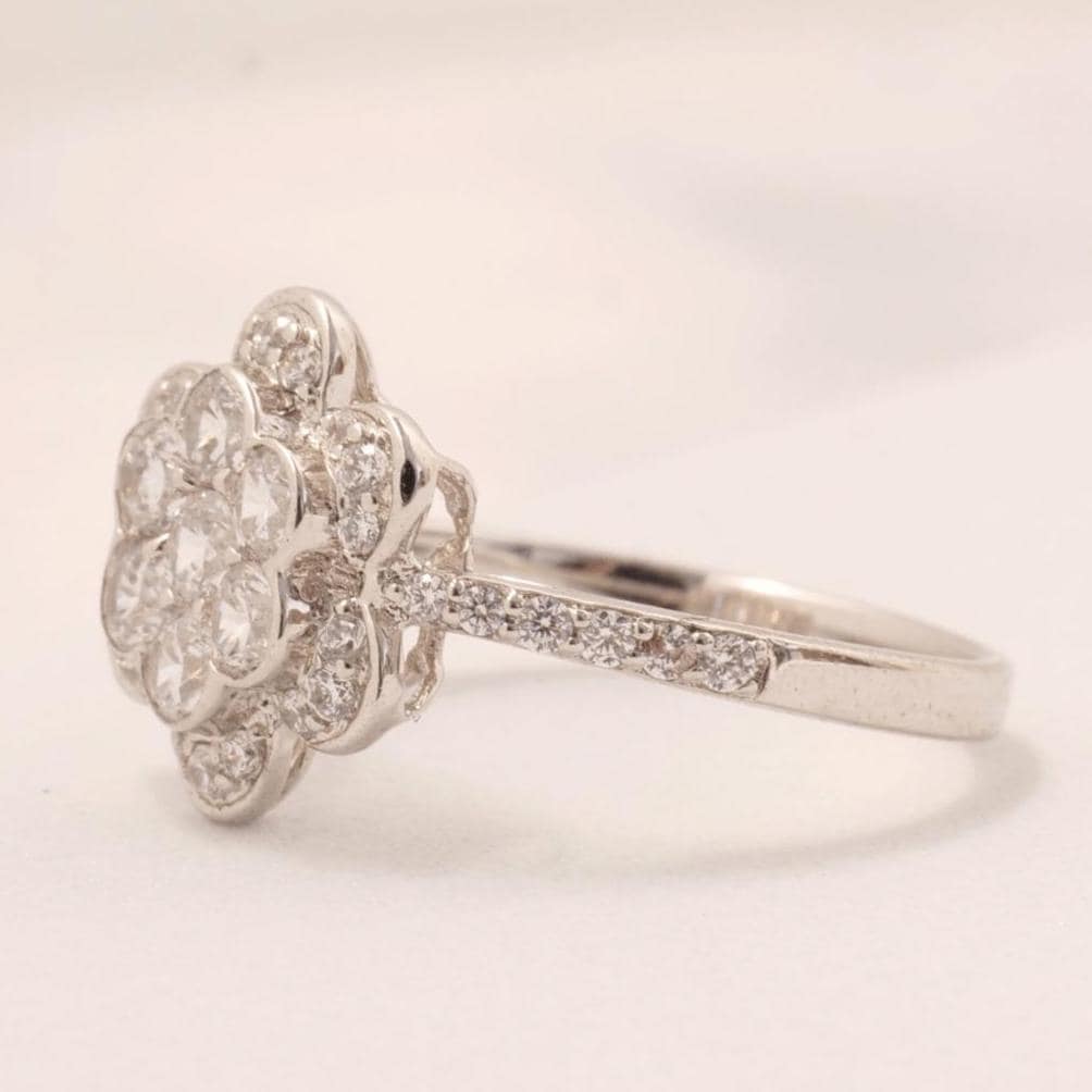 Floral Diamond Statement Ring