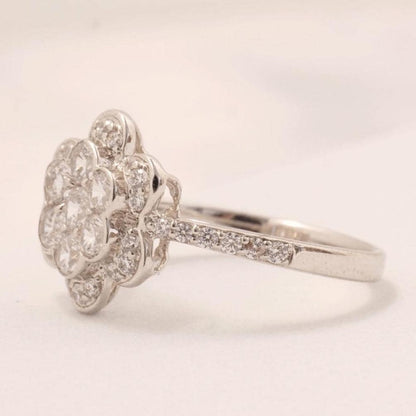 Floral Diamond Statement Ring