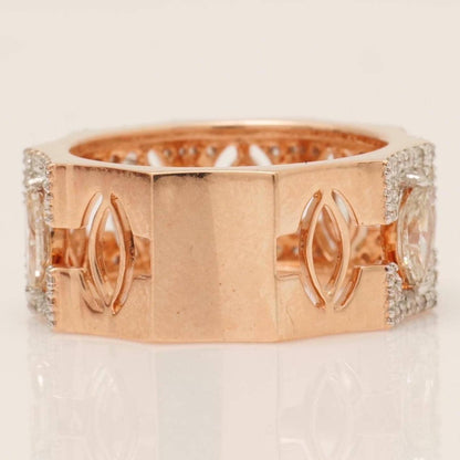 Marquise Diamond Broad Band Ring