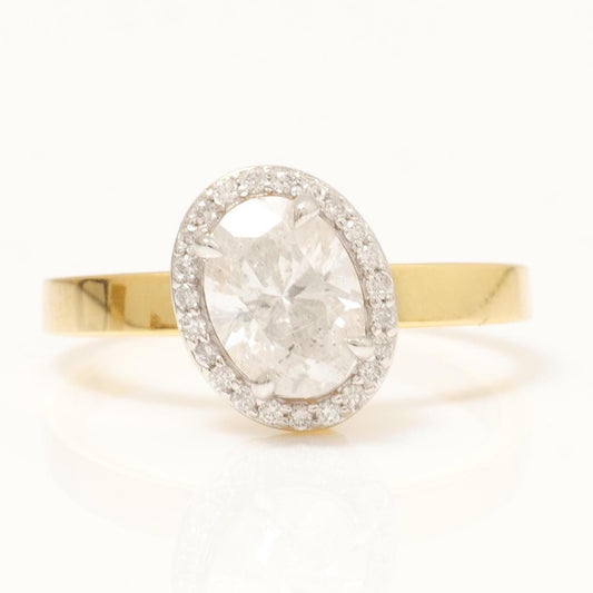 Oval Halo Solitaire Diamond Ring