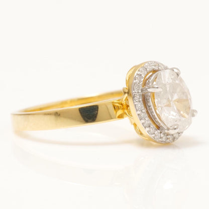 Oval Halo Solitaire Diamond Ring