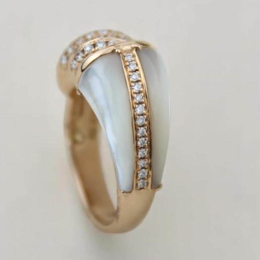 Mother of Pearl Diamond Ring