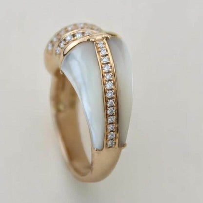 Mother of Pearl Diamond Ring