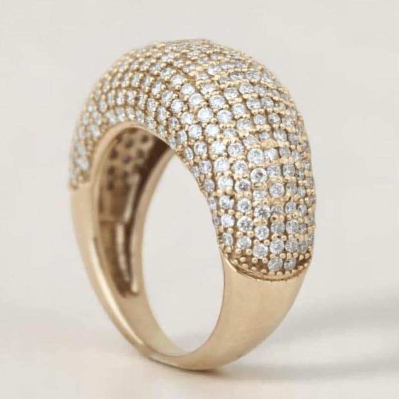 Pave Dome Diamond Ring