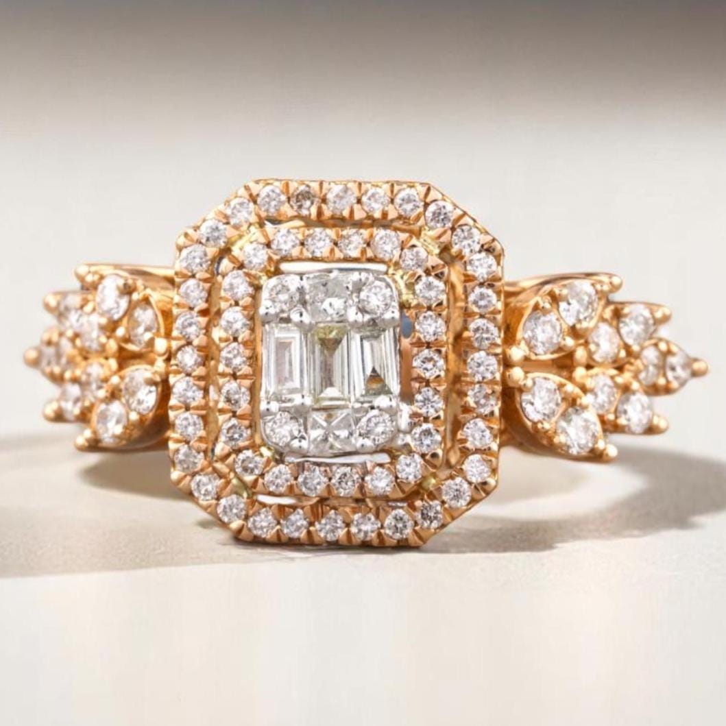 Emerald Cut Diamond Cluster Ring