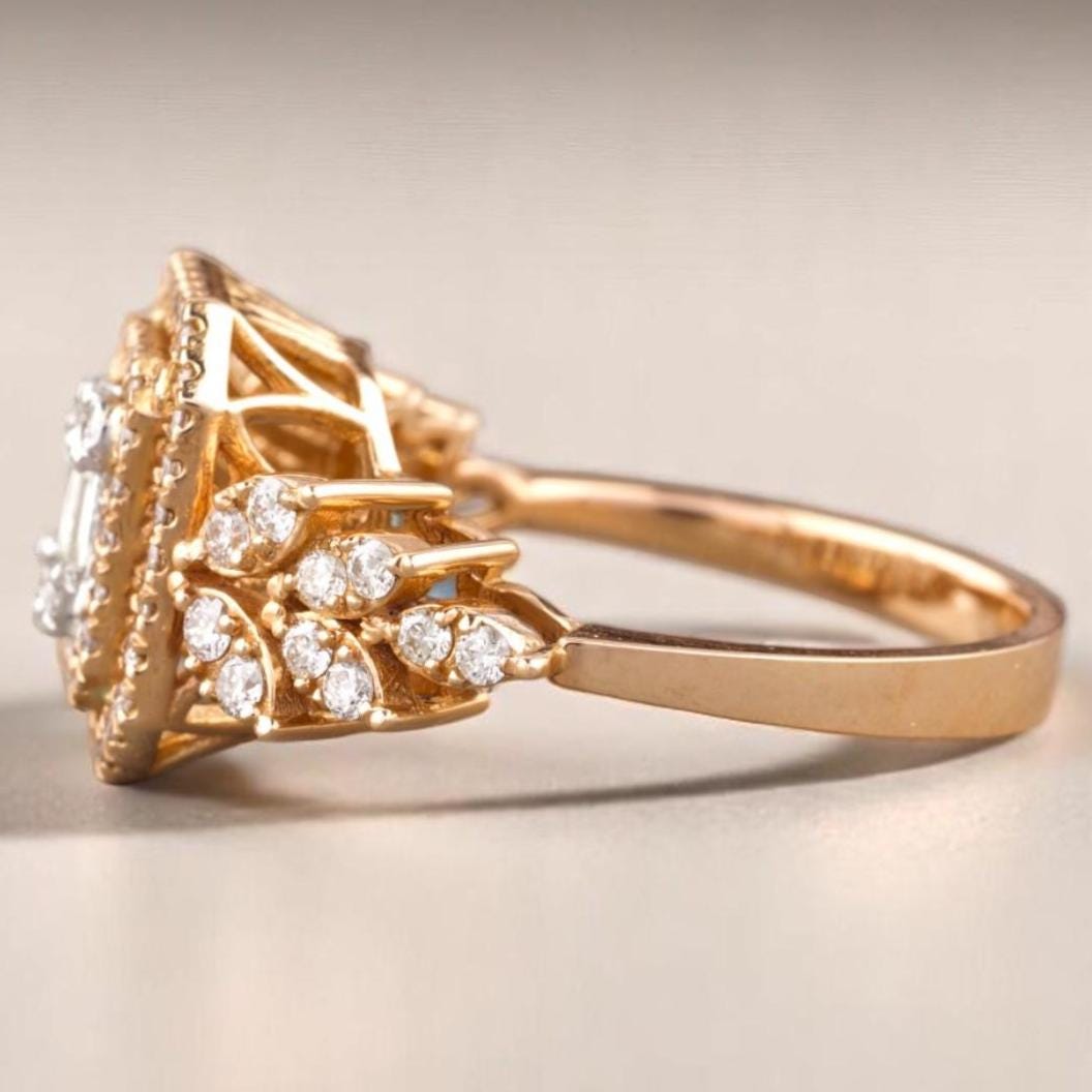 Emerald Cut Diamond Cluster Ring