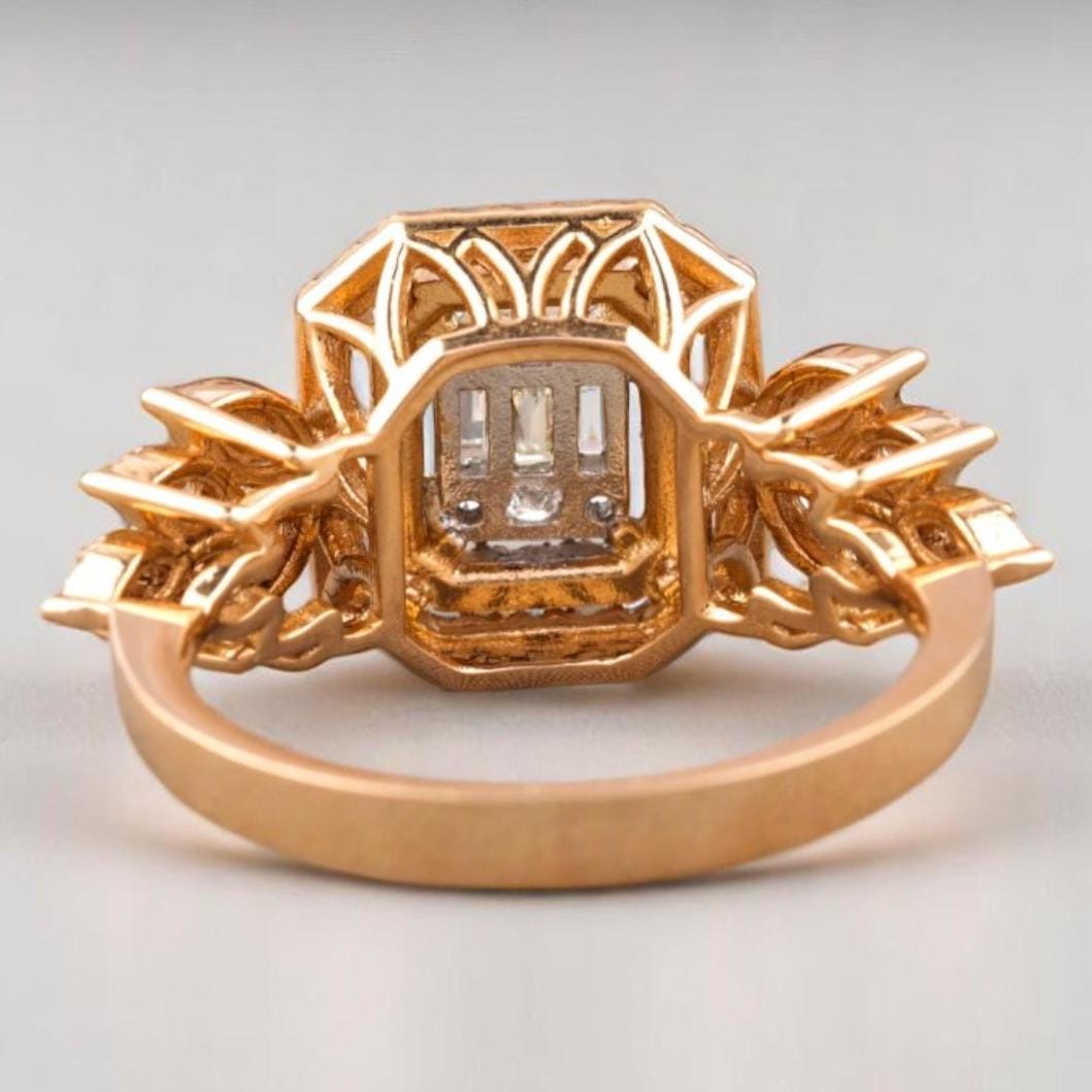 Emerald Cut Diamond Cluster Ring