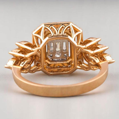 Emerald Cut Diamond Cluster Ring