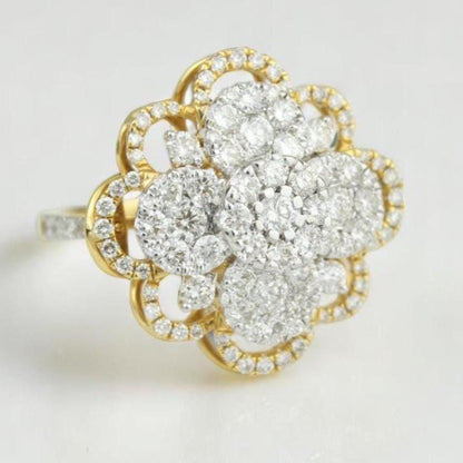 Floral Diamond Cluster Ring