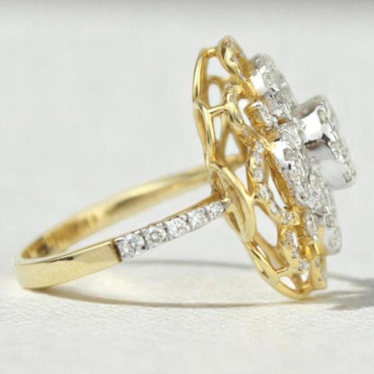 Floral Diamond Cluster Ring