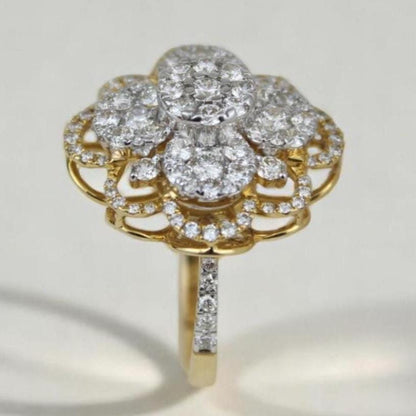 Floral Diamond Cluster Ring