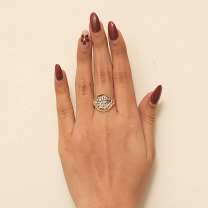Leaf Cluster Natural Diamond Ring