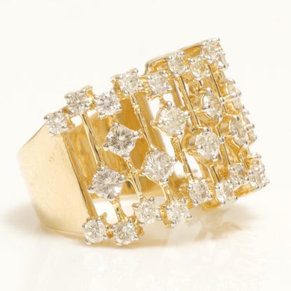 Starburst Celestial Natural Diamond Wide Ring