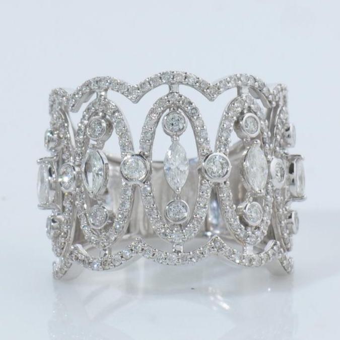 Marquise Wide Diamond Band Ring