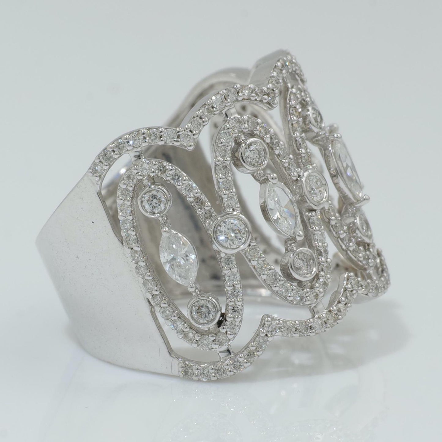 Marquise Wide Diamond Band Ring