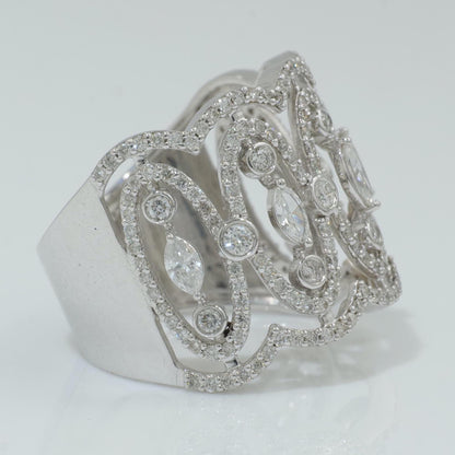 Marquise Wide Diamond Band Ring