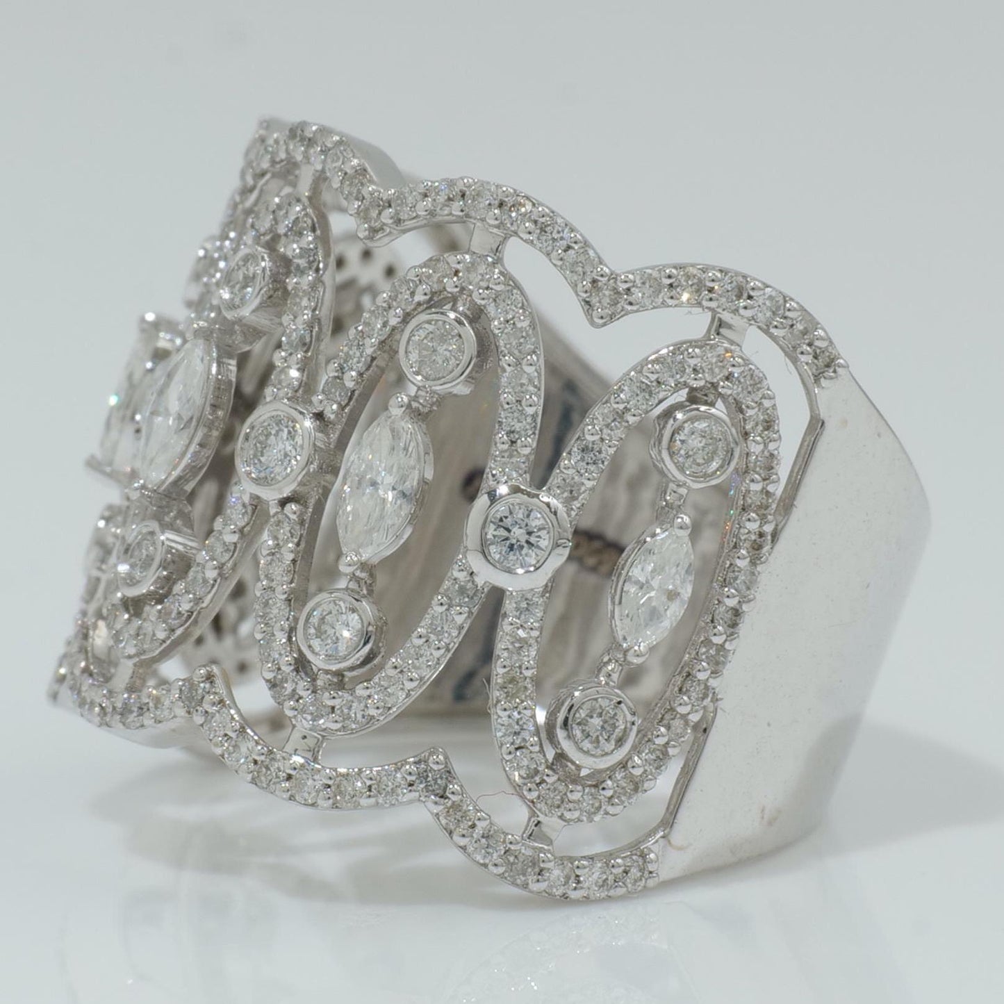 Marquise Wide Diamond Band Ring