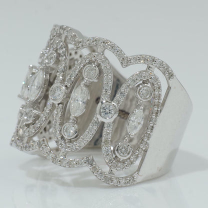 Marquise Wide Diamond Band Ring