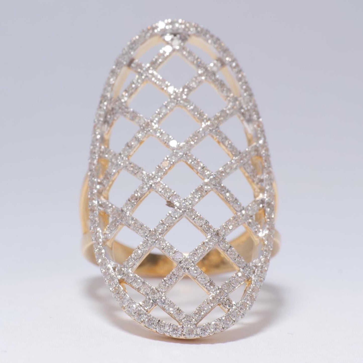 Oval Mesh Diamond Ring