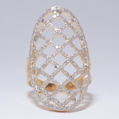 Oval Mesh Diamond Ring