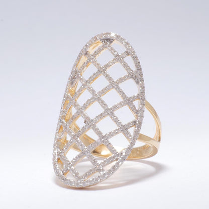 Oval Mesh Diamond Ring