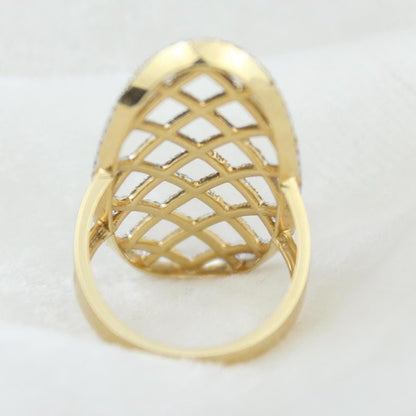 Oval Mesh Diamond Ring