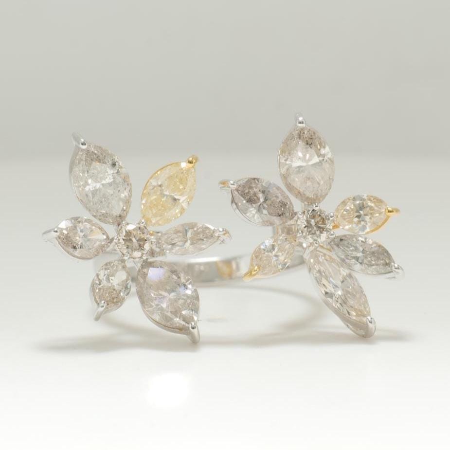 Floral Marquise Diamond Ring
