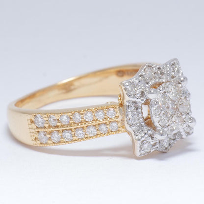 Floral Cluster Natural Diamond Proposal Ring