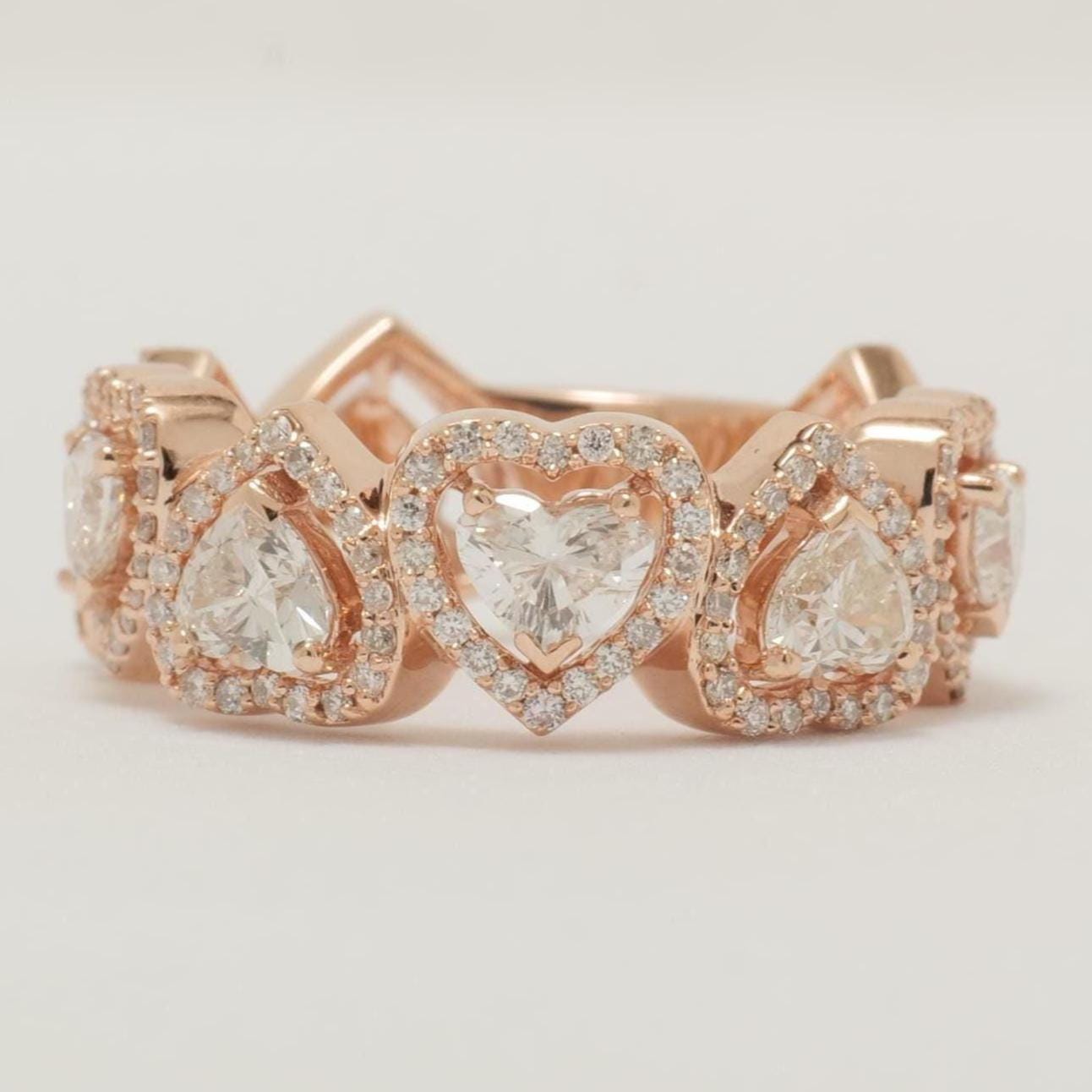 Halo Heart Diamond Eternity Ring
