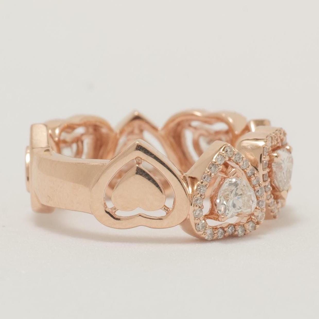Halo Heart Diamond Eternity Ring