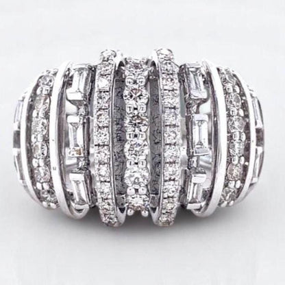 Dome Band Diamond Ring