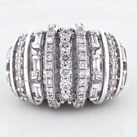 Dome Band Diamond Ring