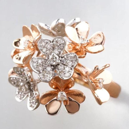 Flower Bunch Dual Tone Ring