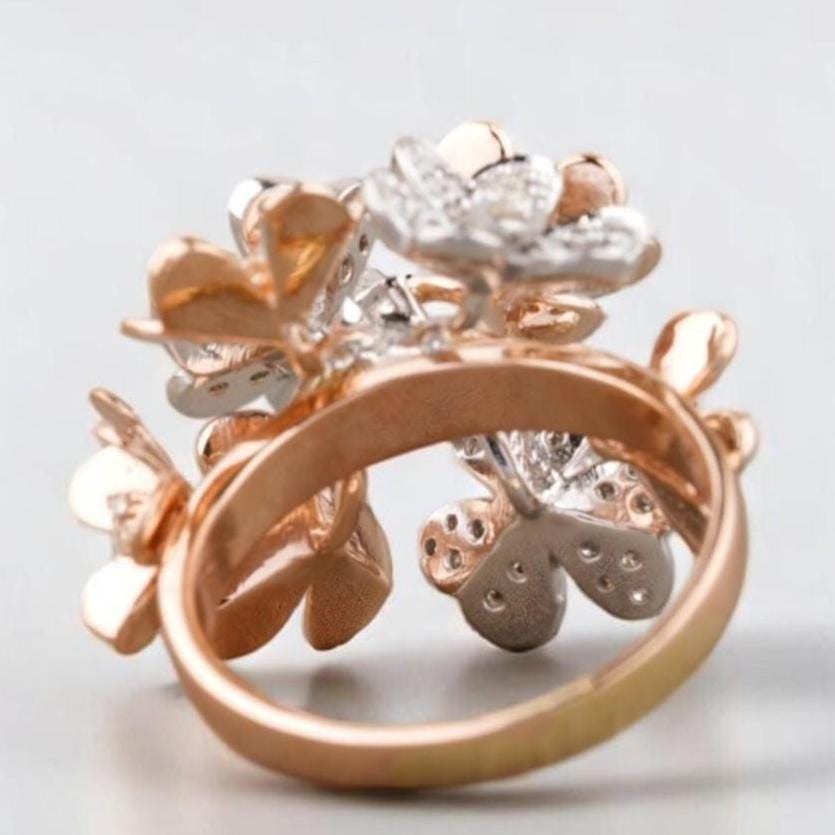 Flower Bunch Dual Tone Ring