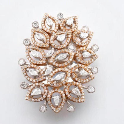 Pear & Marquise leaves Diamond Ring