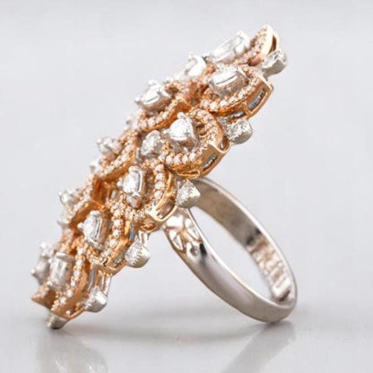 Pear & Marquise leaves Diamond Ring