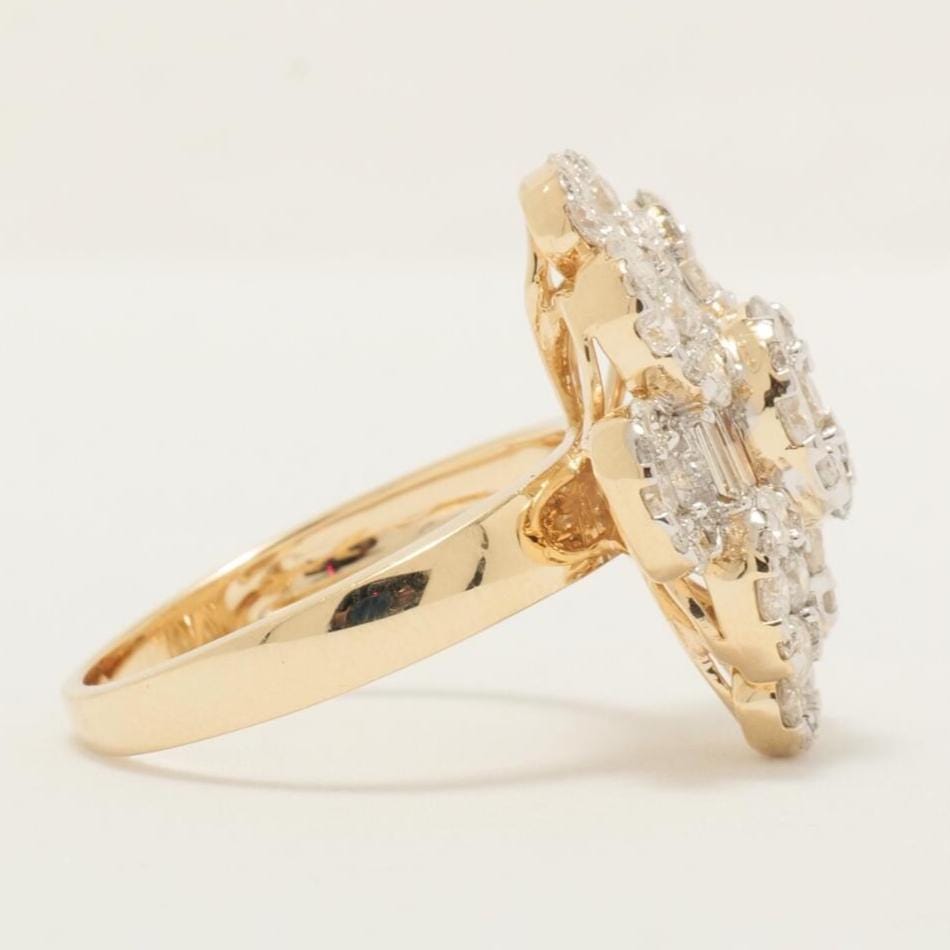 Flower Cluster Natural Diamond Ring