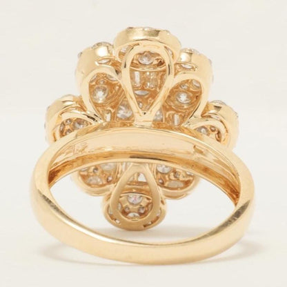 Flower Cluster Natural Diamond Ring