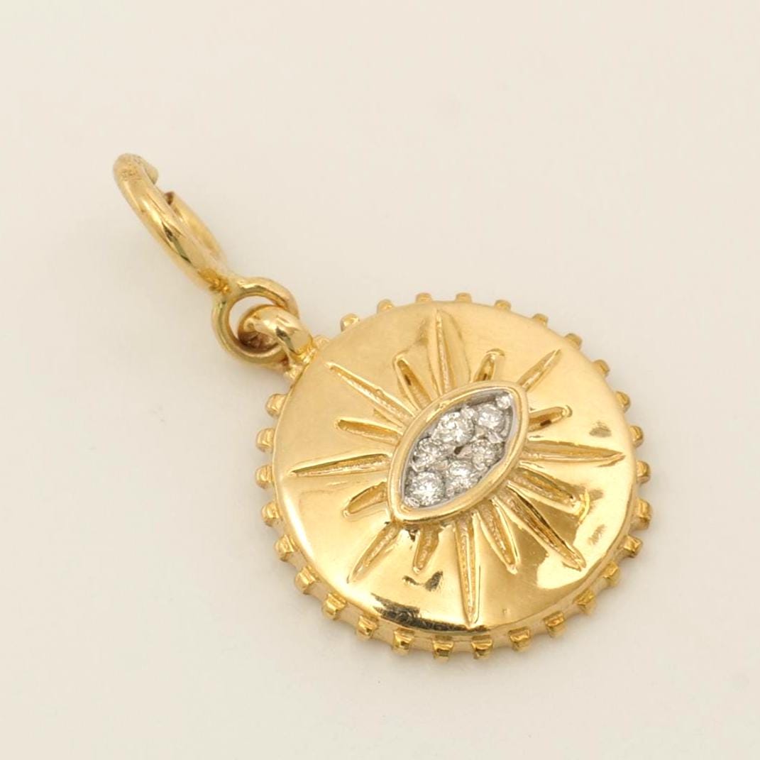 Evil Eye Sunburst Diamond Charm