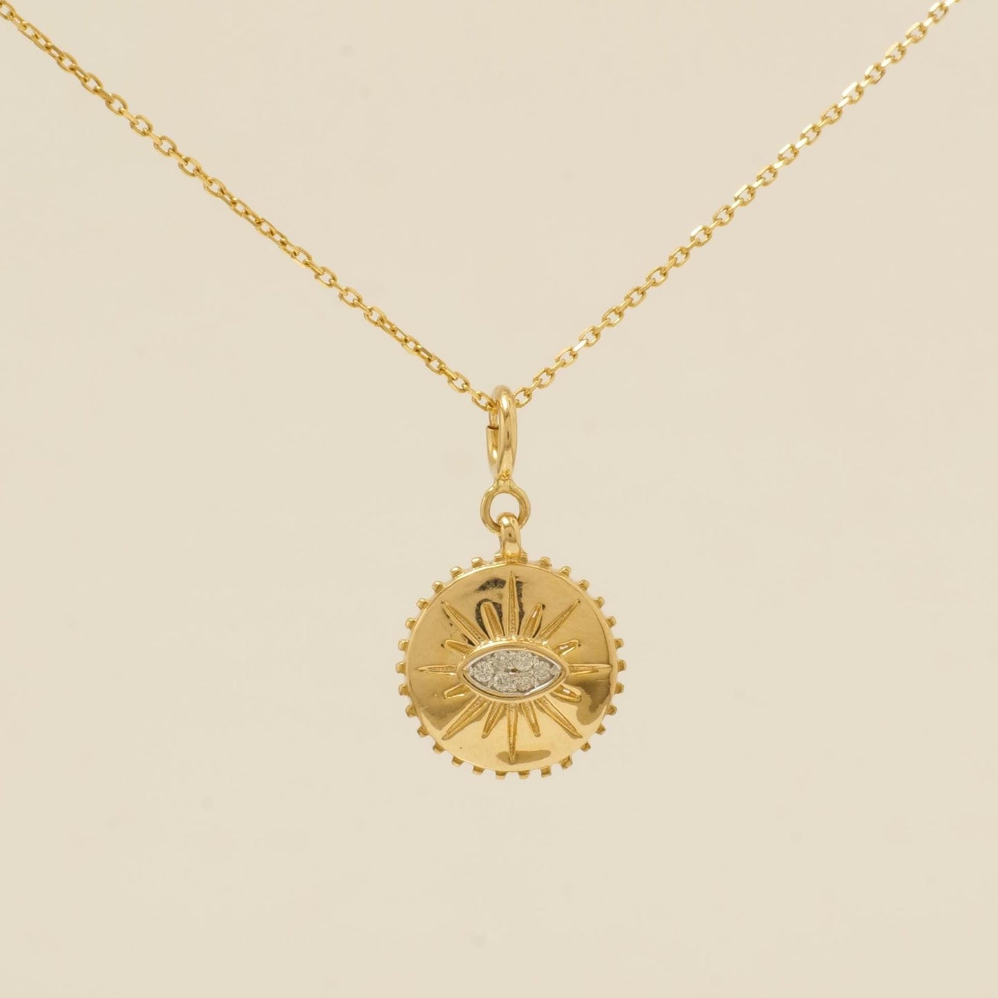 Evil Eye Sunburst Diamond Charm