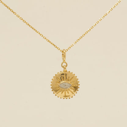 Evil Eye Sunburst Diamond Charm