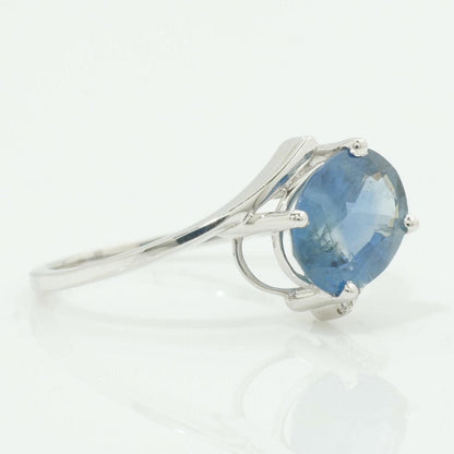 Blue Sapphire Oval Natural Diamond Ring