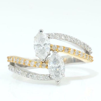 Marquise Diamond Cross Ring